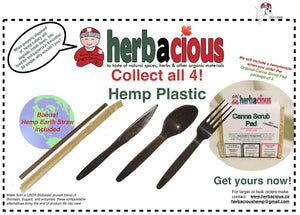 Canna Scrub Pad Hemp Plastic Cutlery Collection Pack